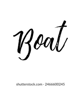 boat text on white background.