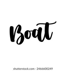 boat text on white background.