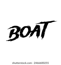 boat text on white background.