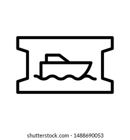 boat thin line vector icon