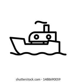 boat thin line vector icon