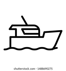 boat thin line vector icon