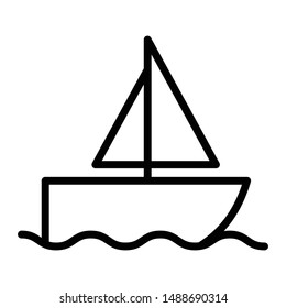 boat thin line vector icon