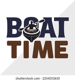 Boat Time SVG Printable Vector Illustration