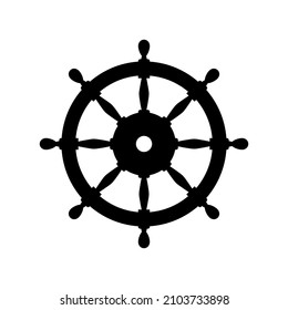 Icono de la rueda del reloj del barco. Logotipo del volante del volante de dirección del buque del puerto vectores del volante del capitán