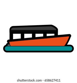 boat tourist illustration
