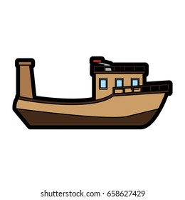 boat tourist illustration