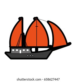boat tourist illustration