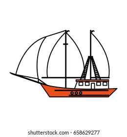 boat tourist illustration