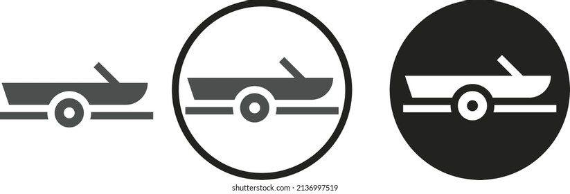 Boat towing car icon . web icon set .vector illustration