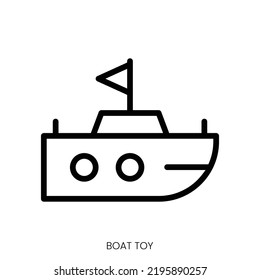 boat toy icon. Line Art Style Design Isolated On White Background