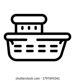 Boat toy icon. Outline boat toy vector icon for web design isolated on white background