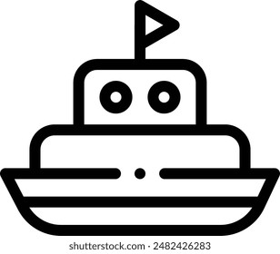 boat toy icon. Thin Linear Style Design Isolated On White Background