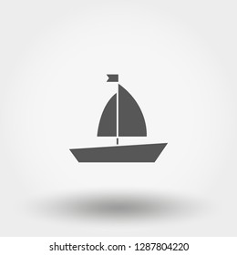 Boat. Toy. Silhouette. Icon for web and mobile application. Vector illustration on a white background. Flat design style.