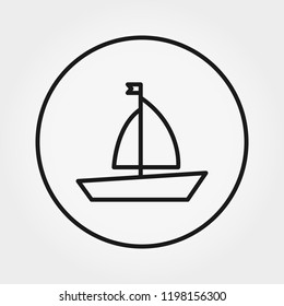 Boat. Toy. Universal icon for web and mobile application. Vector illustration on a white background. Editable Thin line.