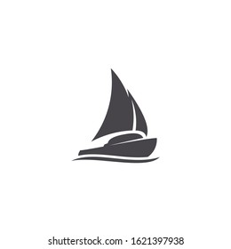 Boat and traditioanal ship simple unique logo icon. Minimal silhouette sail boat logo,eps 10