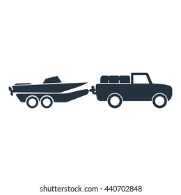 boat trailer icon - travel 100 set