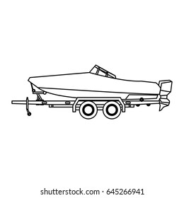 boat with trailer nautical transport luxury