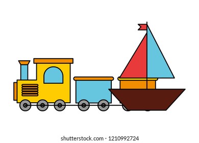 boat train kid toys