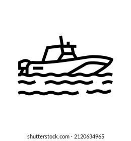 boat transport line icon vector. boat transport sign. isolated contour symbol black illustration