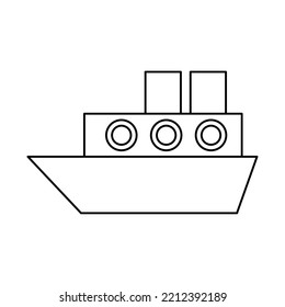 boat transport linear icon isolated