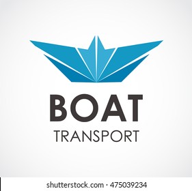 Boat of transport logo design vector template and abstract ship business symbol of company identity Logotype concept icon.