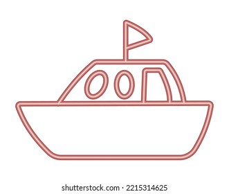 boat transport neon light icon