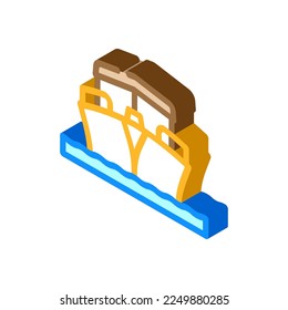 boat transport vehicle isometric icon vector. boat transport vehicle sign. isolated symbol illustration