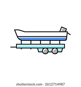 boat transportation trailer color icon vector. boat transportation trailer sign. isolated symbol illustration