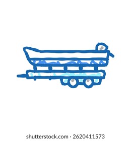 reboque de transporte de barco ícone doodle esboço vetor. sinal de reboque de transporte de barco. ilustração de símbolo isolado