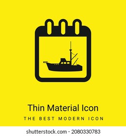 Boat Travel Date Daily Calendar Page Interface Symbol minimal bright yellow material icon