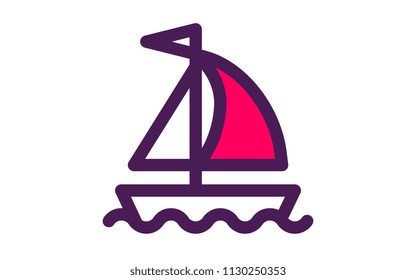boat, two color icon