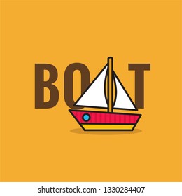 Boat Typography Vector Illustration 