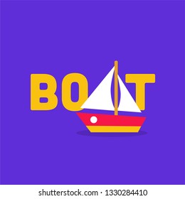 Boat Typography Vector Illustration 