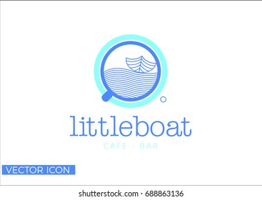 BARCO SOBRE ONDAS, LOGO MÍNIMO/ICONO