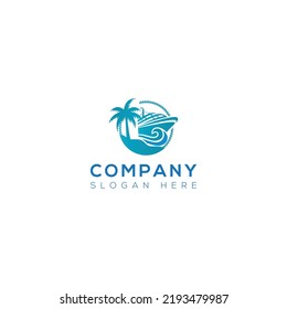 Diseño del logotipo de arte vectorial en barco