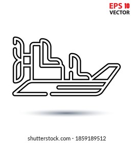 Boat vector design with editable stroke. Vehicles and transport icon. Eps 10 vector illustration.