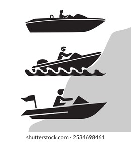 boat vector element , boat icon design .