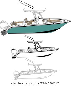 Vector de embarcaciones, vectores de embarcaciones de pesca