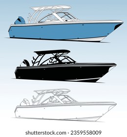 Boat vector, Fishing boat vector