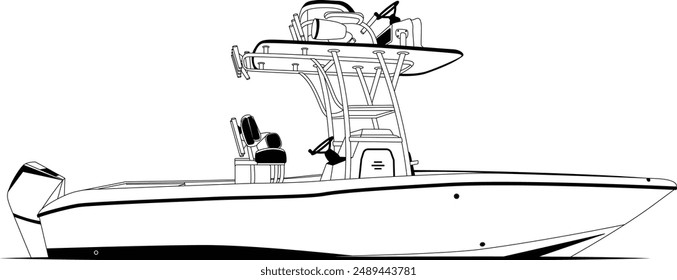 Boat vector,  Fishing boat vector, fishing boat one color