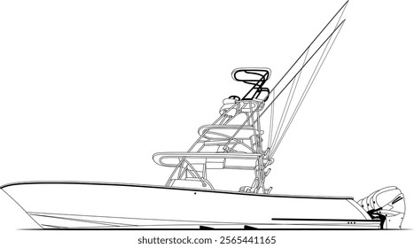 Boat Vector, Fishing boat vector, Sport fishing boat vector