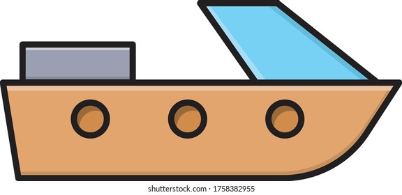 icono de color plano vectorial de barco 