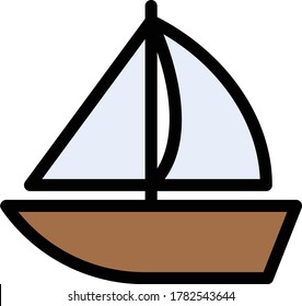 Bootvektorflachfarbensymbol 
