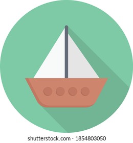 boat vector flat colour icon 