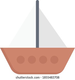 boat vector flat colour icon 