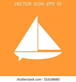 boat vector. Flat design style eps 10