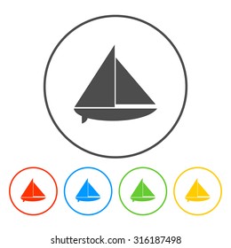 boat vector. Flat design style eps 10