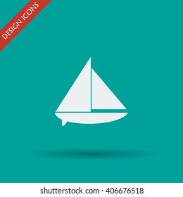 boat vector. Flat design style eps 10