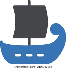 boat vector glyph color icon